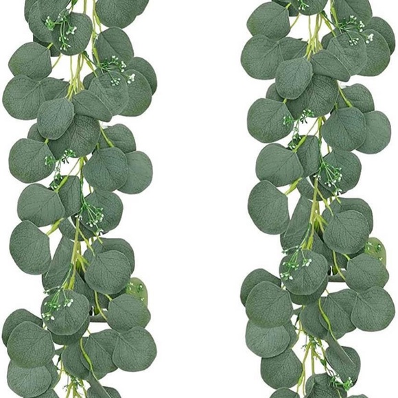 4 pack Seeded Flower Eucalyptus Garland Silver Dollar Greenery Vines 26 feet - Picture 2 of 3